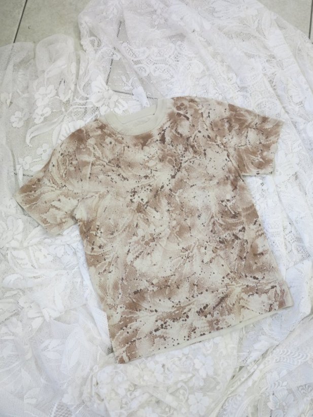 LACE T-SHIRT BROWN SIZE M