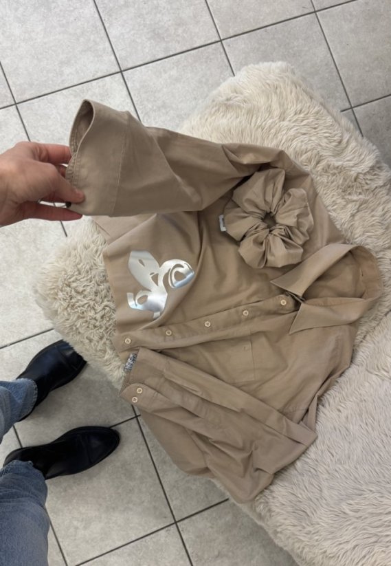 BEIGE CROPPED SHIRT