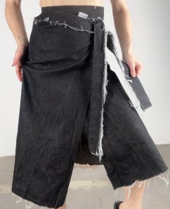 DENIM WRAPPED SKIRT