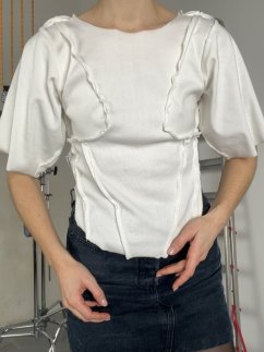 SHORTSLEEVE WHITE CORSET TOP