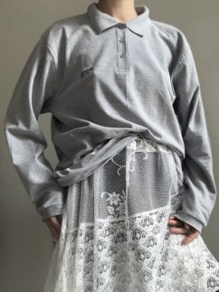 GREY LONGSLEEVE POLO T-SHIRT SIZE L