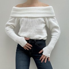 OFF SHOULDER SWEATER WHITE