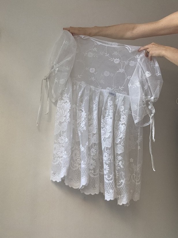 UPCYCLED CURTAIN DRESS SHORT