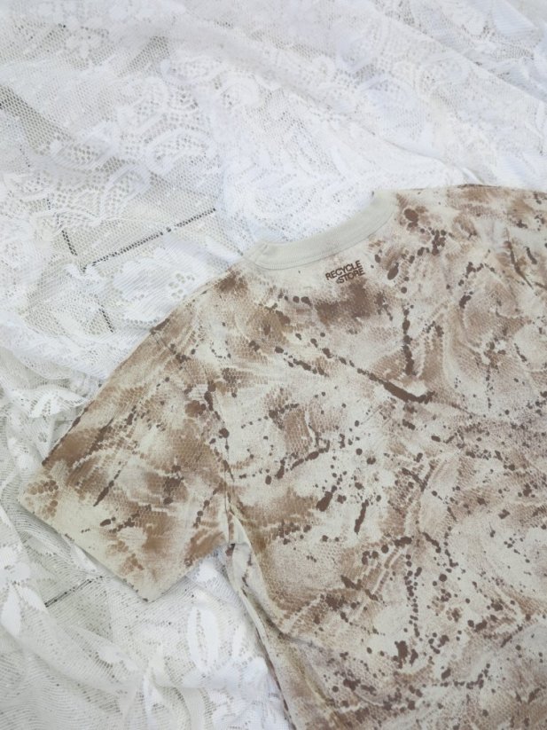 LACE T-SHIRT BROWN SIZE M